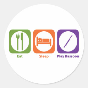 Eat Sleep Play Bassin Ronde Sticker