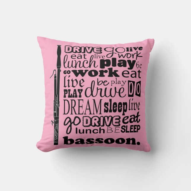 Eat Sleep Play Bassoon Music Cadeauidee Kussen (Voorkant)