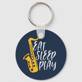 Eat Sleep Play Cool Saxophone Player Jazz Music Sleutelhanger