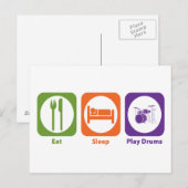 Eat Sleep Play Drums Briefkaart (Voorkant / Achterkant)