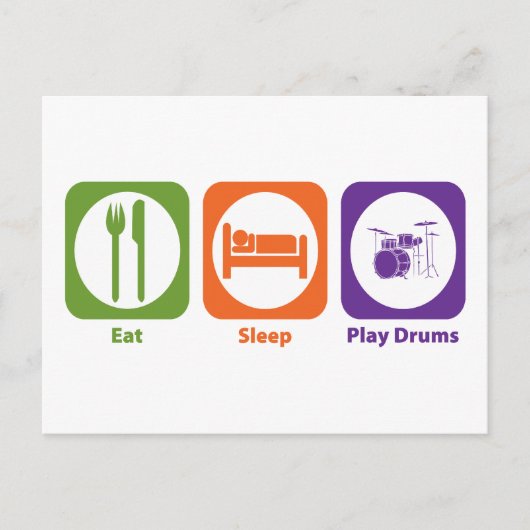 Eat Sleep Play Drums Briefkaart (Voorkant)