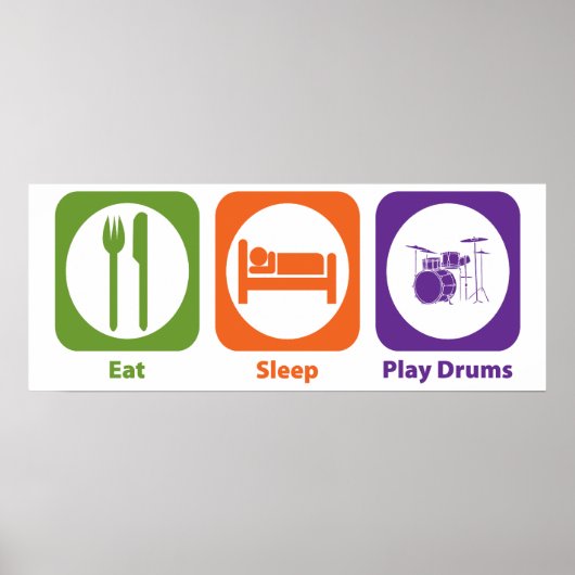 Eat Sleep Play Drums Poster (Voorkant)
