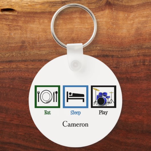 Eat Sleep Play Drums Sleutelhanger (Achterkant)