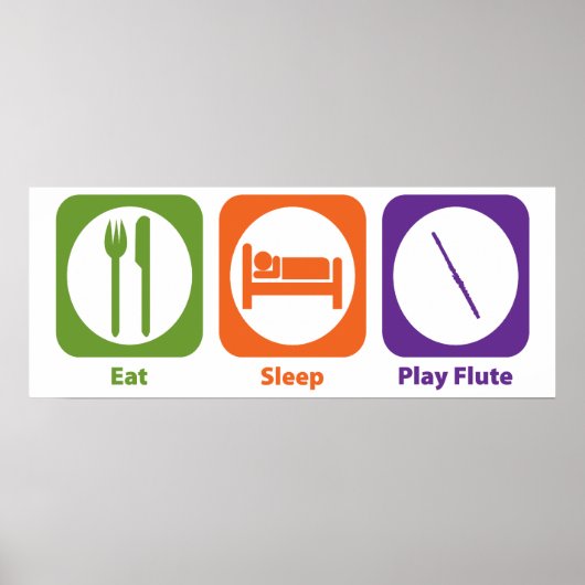 Eat Sleep Play Flut Poster (Voorkant)
