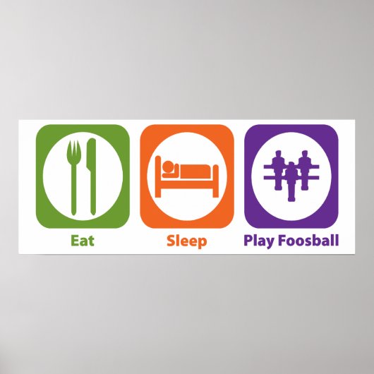Eat Sleep Play Foosball Poster (Voorkant)