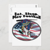 Eat Sleep Play Football Briefkaart (Voorkant / Achterkant)
