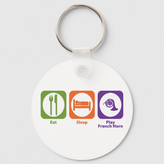 Eat Sleep Play French Horn Sleutelhanger (Voorkant)