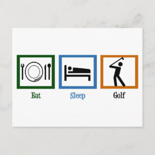 Eat Sleep Play Golf Briefkaart