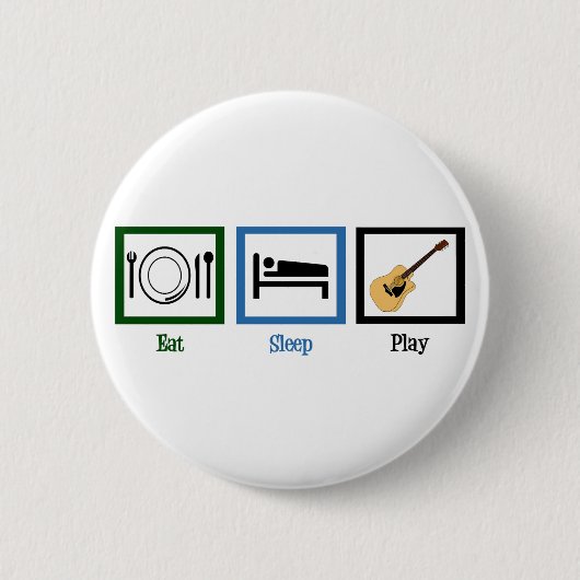 Eat Sleep Play Guitar Ronde Button 5,7 Cm (Voorkant)