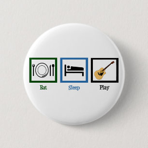 Eat Sleep Play Guitar Ronde Button 5,7 Cm