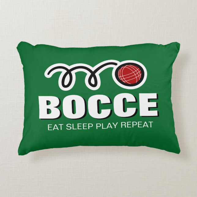 Eat Sleep Play Herhaal grappig Bocce ball-spel Accent Kussen (Voorkant)