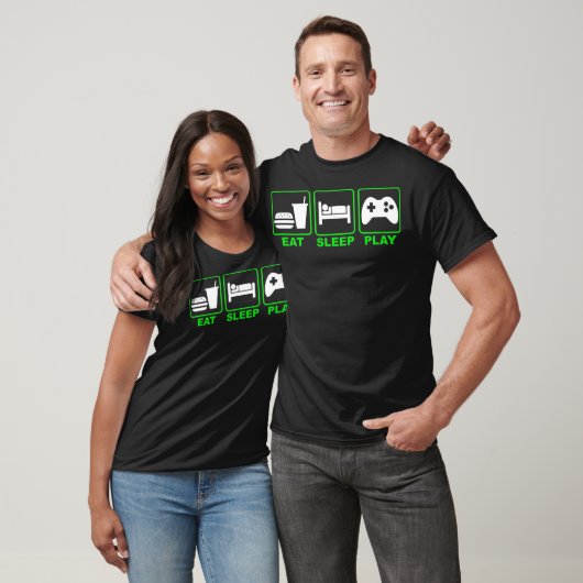 Eat Sleep Play Herhaal grappige videospelletjes T-shirt (Unisex)