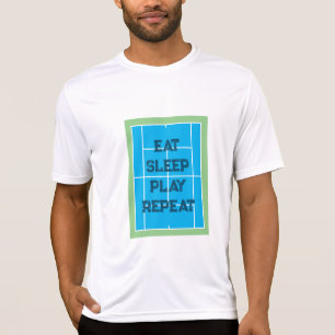 Eat Sleep Play Herhaal tennisbaan naar shirt