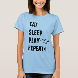Eat Sleep Play Herhalen-Hashtag MusiciansLife (ter T-shirt