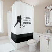 Eat Sleep Play Hockey Black White Hockey Player Douchegordijn (In situ)