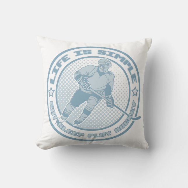 Eat Sleep Play Hockey  Pillow Kussen (Voorkant)