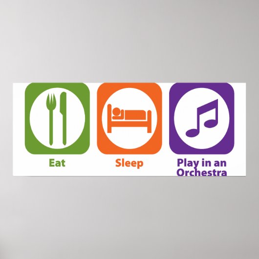 Eat Sleep Play in an Orchestra Poster (Voorkant)