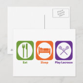 Eat Sleep Play Lacrosse Briefkaart (Voorkant / Achterkant)