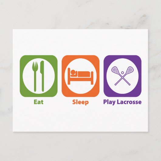 Eat Sleep Play Lacrosse Briefkaart (Voorkant)