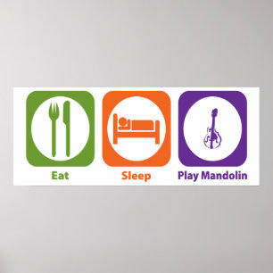 Eat Sleep Play Mandolin Poster