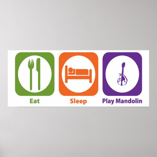 Eat Sleep Play Mandolin Poster (Voorkant)