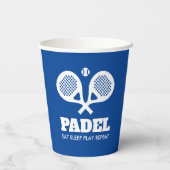 Eat Sleep Play Padel grappige aangepaste papierbek Papieren Bekers (Achterkant)
