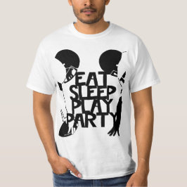 Eat Sleep Play Party Football-spelers T-shirt