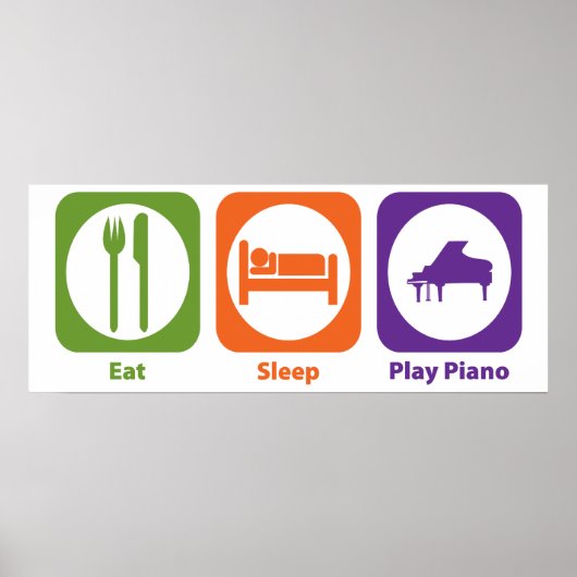 Eat Sleep Play Piano Poster (Voorkant)