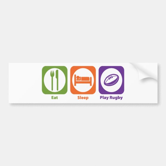 Eat Sleep Play Rugby Bumpersticker (Voorkant)