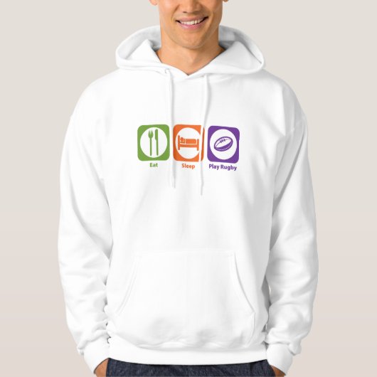 Eat Sleep Play Rugby Hoodie (Voorkant)