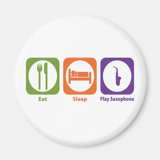 Eat Sleep Play Saxophone Magneet (Voorkant)