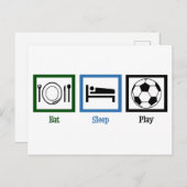 Eat Sleep Play Soccer Briefkaart (Voorkant / Achterkant)