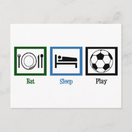 Eat Sleep Play Soccer Briefkaart