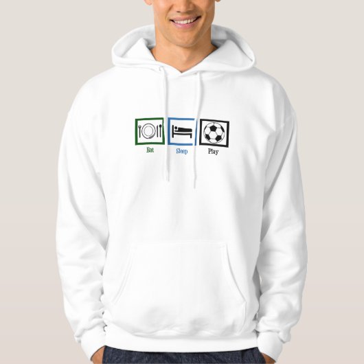Eat Sleep Play Soccer Cool Futbol Player Hoodie (Voorkant)