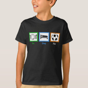 Eat Sleep Play Soccer Funny Futbol Kinder T-shirt
