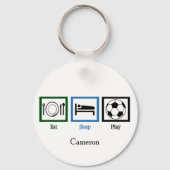Eat Sleep Play Soccer Sleutelhanger (Voorkant)