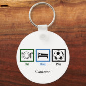 Eat Sleep Play Soccer Sleutelhanger (Voorkant)