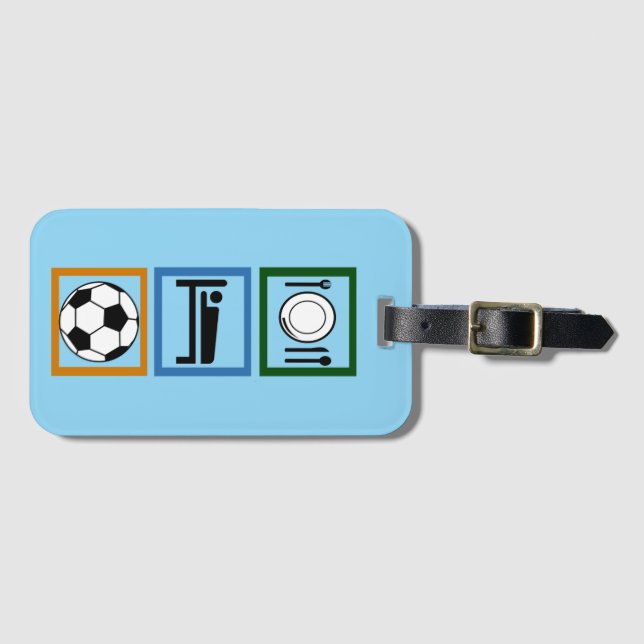 Eat Sleep Play Soccer Sports Bagagelabel (Voorkant (horizontaal))
