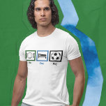 Eat Sleep Play Soccer T-shirt<br><div class="desc">Haal dit cadeau voor iemand die geobsedeerd is door voetbal.</div>