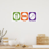Eat Sleep Play Squash Poster (Keuken)