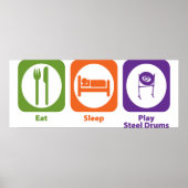 Eat Sleep Play Steel Drums Poster (Voorkant)