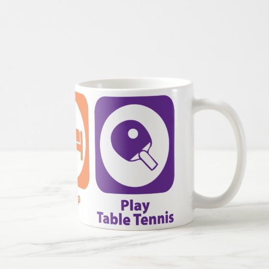 Eat Sleep Play Table Tennis Koffiemok (Rechts)
