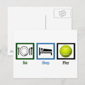 Eat Sleep Play Tennis Briefkaart (Voorkant / Achterkant)