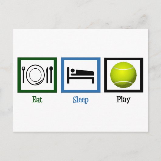 Eat Sleep Play Tennis Briefkaart (Voorkant)