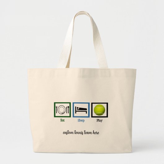 Eat Sleep Play Tennis Grote Tote Bag (Voorkant)