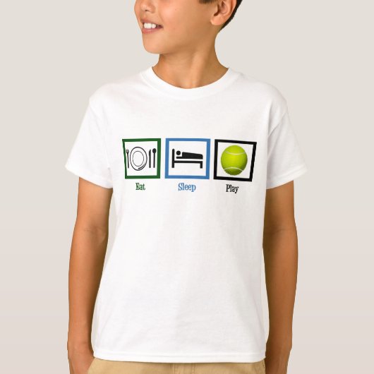 Eat Sleep Play Tennis Kinder T-shirt (Voorkant)