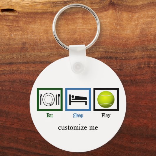 Eat Sleep Play Tennis Sleutelhanger (Achterkant)