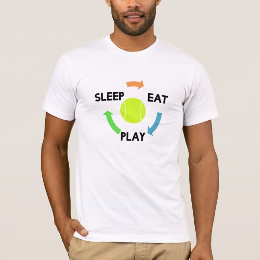 Eat Sleep Play Tennis T-shirt (Voorkant)