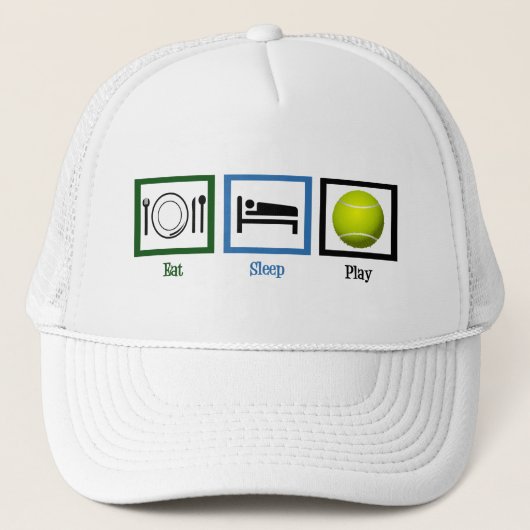 Eat Sleep Play Tennis Trucker Pet (Voorkant)