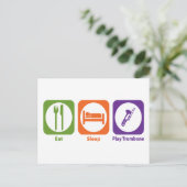 Eat Sleep Play Trombone Briefkaart (Staand voorkant)